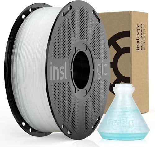 Inslogic PP Filament 1,75mm 3D Drucker Filament für 3D-Druck(Polypropylen), Halbflexibel und Extrem Widerstandsfähig, Lebensmittelecht 3D-Druck, 0,8kg Abnehmbare Spule, Naturfarben