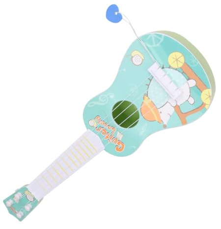 Alasum Mini Guitare Jouet à 4 Cordes Bleu Ciel pour Garçon Et Filles 41 Cm Motif Hérisson, Instrument Musical Éducatif Précoce, Jouet D’éveil Et Développement Auditif