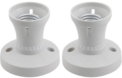 KFSCIP 2 Pack E27 Ceiling Rose, Lamp Holder with Screw Light Fitting, Ceiling Light Adapter UK for Bulb Conversion, 7.5 Cm*7.2 Cm*5 Cm Bakelite Shell