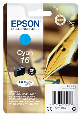 Epson 235M134 Original 16 Tinte Füller (WF-2630WF, WF-2650DWF, WF-2660DWF, WF-2750DWF, WF-2760DWF), cyan
