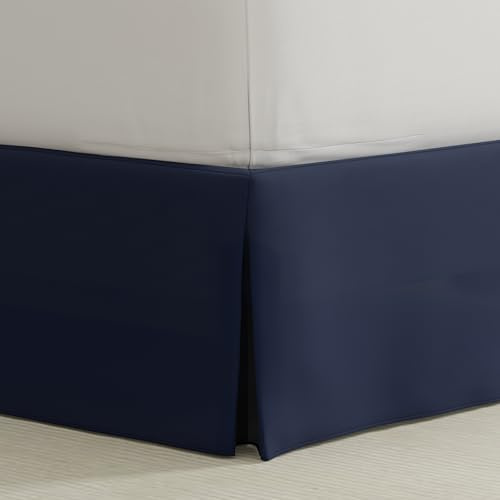 Bed Maker’s Never Lift Your Mattress Bed Skirt, Designed for Box Spring Beds, Split Corners, 14 Inch Drop Length, Full, Navy