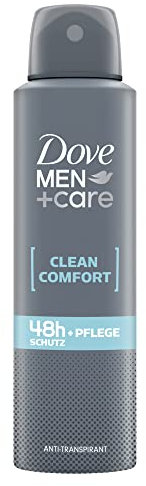 Dove Men+Care Anti-Transpirant Deo Spray Clean Comfort schützt 48 Stunden vor Körpergeruch und Schweiß 150 ml 1 Stück