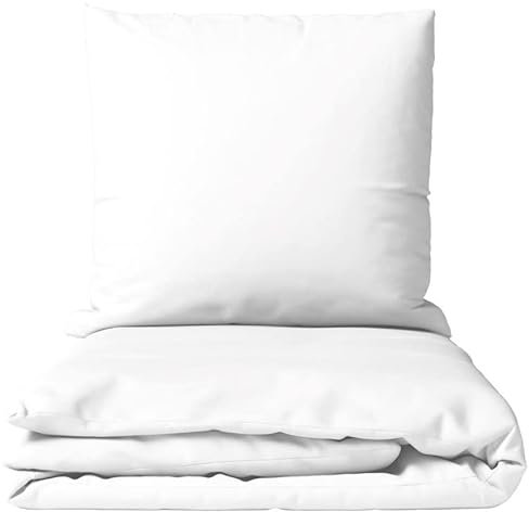 Leonado Vicenti Baumwolle Bettwäsche Uni 135x200 155x200 155x220 200x200 200x220 220x240 wählbar, 2teilig, Weiss