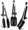 Pince Cuisine Inox, 23cm Lot de 3 Pince Barbecue avec Embouts en Silicone, Pince Plancha pour Griller, Barbecue, Buffet, Noir