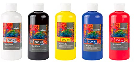 Crelando Acrylfarbe 500 ml mit hervorragender Deckkraft (red/rot)
