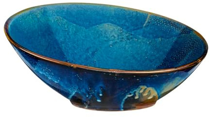 Verlo DEEP Blue Servierschale 30,5 cm Salatschüssel Dessertschalen Servierschale Müslischalen aus hochwertigem Porzellan Ideal für Büffets