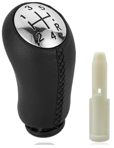 CUEMOON Pomello Cambio Manuale a 5 Marce, Leva Copertura Leva Cambio, Manopola Auto, Nero con Adattatore