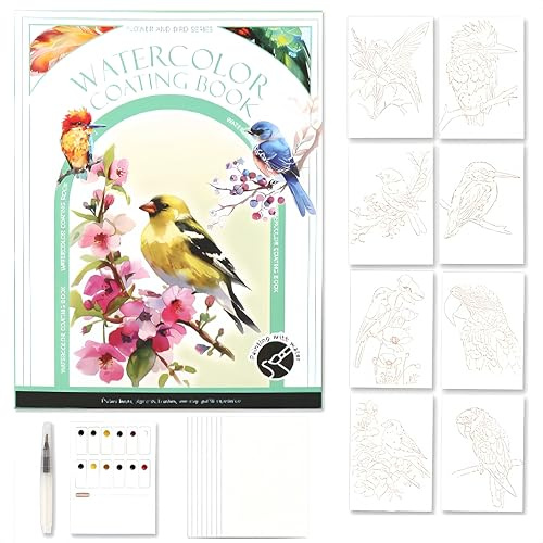 CICISTORY Cahier Aquarelle,Carnet de Coloriage, Livre Aquarelle avec Pinceau et Papier Aquarelle, Adapté à la Maison, à l'École, aux Voyages et à la Peinture à l'Aquarelle pour Débutants