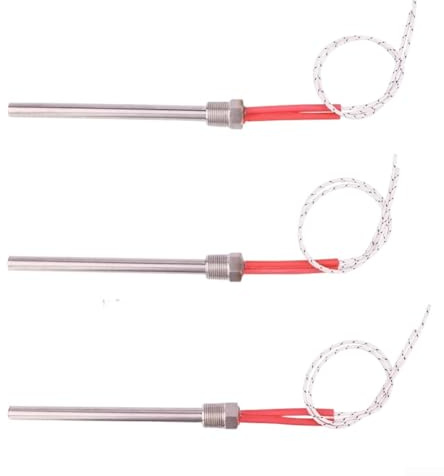 3/8 Thread 220V Cartridge Resistance Igniter 300W/350W Stainless Steel Heating Element for Wood Pellet Stove with Fast Heat and Explosion-Proof Safety Design(10x140mm)