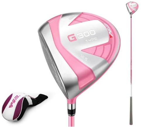 Vänsterhänt golfförare för kvinnor #1 träklubb loft 12,5 grader för maximal avstånd golfträstång för damer med huvudbonad, sport Fairway Woods (#1, vänster)