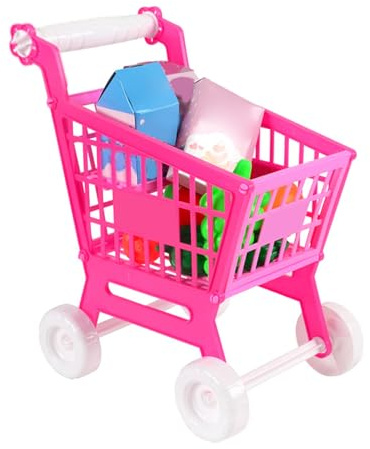 Hidyliu Carrello della Spesa per Bambini Carrello da Gioco Set Simpatico Giocattolo Educativo per Giochi di Ruolo per Bambini, Miglioramento delle abilità di Puzzle per L'interazione tra Genitori e