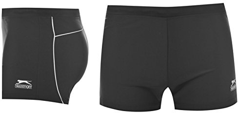 Slazenger Mens Swim Boxer Swimming Shorts Bottoms Swimwear Beachwear Black/White L