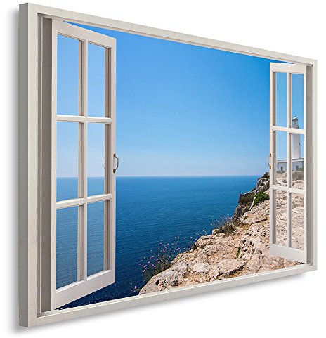 Feeby Quadro 1 Parte 120x80 cm Pannello Singolo Quadri su Tela Stampa Artistica Mare Blu Natura