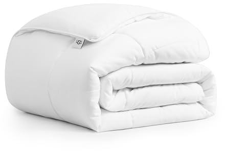 UGG Aimee 23742 - Coperta trapuntata per letto matrimoniale, ipoallergenica, con imbottitura Lofty, lavabile in lavatrice, 228,6 x 233,7 cm, trapuntatura alternativa, colore: bianco brillante
