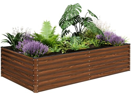 SnugNiture Galvanized Raised Garden Bed 8x4x2FT Outdoor Large Metal Planter Box Steel Kit for Planting Vegetables, Flowers