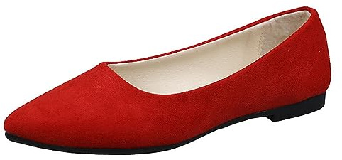 ticticlily Sandales Femmes Plates Sexy Ballerine Fashion Flat Slip on Chaussures Ballet De Loisirs Chaussures De Danse Grande Taille Mocassins A Rouge 42 EU