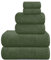MyOwn Ultra-weiches 6er-Pack Baumwoll-Handtuch-Set, enthält 2 übergroße Badetücher 70 x 140 cm, 2 Handtücher 40 x 60 cm und 2 Waschbetten 30 x 30 cm, Olivgrün