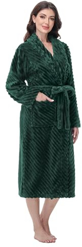 Yurhap Premium Robes for Women - Super Soft Cozy Fleece Womens Robe Plush Long Bathrobe