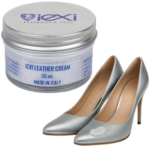 Crème de Cirage Argenté Lustrante pour Chaussures en Cuir Véritable - Made in Italy - Soin Intensif et Professionnel, Crème Nourrissante et Ravivante 50 ml – Entretien, Protection et Brillance du Cuir