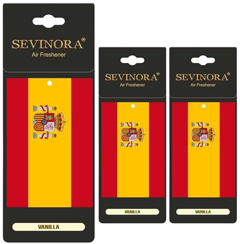 3 x doftträd bil flagga Spanien luftrenare vanilj bildoft parfym med vaniljdoft interiör tuning dekoration bil luft fräschare fotboll Spanien (Spanien)