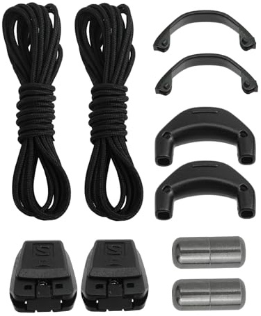 Teuena Skosnörsset Quicklace Shoelace Kit utan att knyta skoband, ersättning för Speedcross skidskor, Shoelaces Laces Kit för kvinnor män barn, snabblåssystem, svart, 140