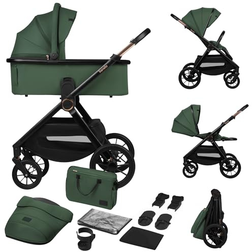 Lionelo Layla Carrito 2 en 1 Cochecito de Bebé (0-4 Años, Hasta 22 Kg), Capazo y Silla de Paseo, Asiento Reversible, Posición Reclinable, Ruedas PU, Suspensión, Capota Impermeable UPF50+
