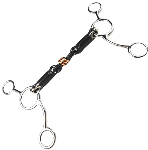 5.3 Mors d'entraînement pour chevaux avec revêtement en cuivre, joues en acier inoxydable, design à double articulation pour sports western et équitation