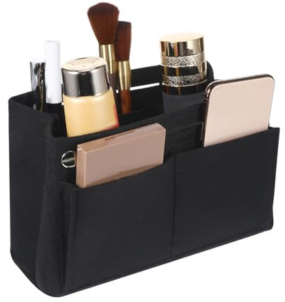 Chanumetal Handtaschen Organizer Filz, 30 x 10 x 20 cm Taschenorganizer klein mit Fächern, Schwarz Taschen Organizer Shopper, Innentasche für Handtaschen (groß)