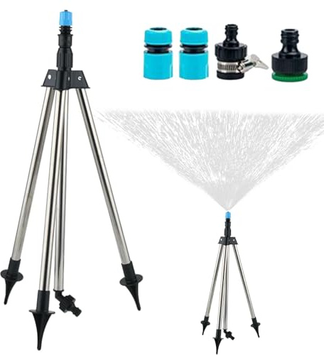 Gupcaqosjw Gräsmatta tripod sprinkler, roterande med treben | teleskop bevattningsutrustning gjutverktyg för trädgård parker bevattning