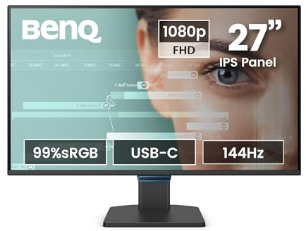 BenQ GW2790C 27 1080p FHD 144Hz IPS Eye-Care Home Office Monitor, USB-C, 1080x1920, Visual Optimizer, Flicker-Free, Low Blue Light, Ultra Slim Bezel, TUV-Certified, Eye-CareU