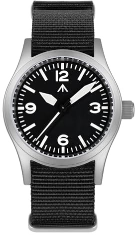 Militado ML05 ML05B 38mm Vintage Felduhren Für Männer, VH31 Schweigende Sekunde/515/Miyota Super 2035 Quarzwerk, Gewölbtes Saphirglas Mit AR-Beschichtung, C3 Super-Leuchtmasse, 100M Wasserdicht