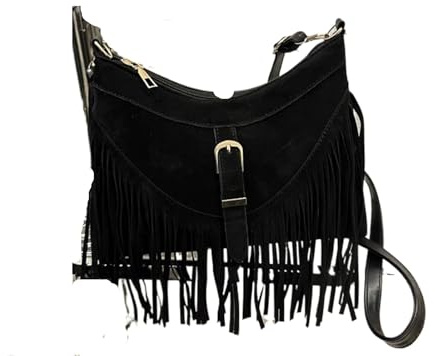 ZRHWSPD Borsa A Tracolla Con Frange In Pelle Borsa a tracolla con nappa, leggera e di grande capacità(Color1)