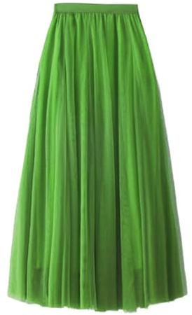 seiveini Jupe en Tulle Femme Longue Elegant Jupes Tutu Rockabilly Ballet Petticoat Multicouche pour Casual Danse Noël Carnival A Vert 3XL