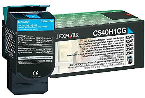 Lexmark C540H1CG C540, C543, C544, X543, X544 Tonerkartusche 2.000 Seiten Rückgabe, cyan