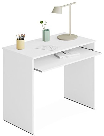 Habitdesign 002314BO - Tavolo per Computer, Bianco Lucido, 90 x 54 x 79 cm