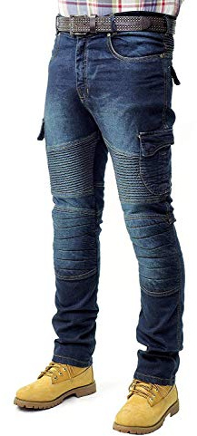 Prime Homme Pantalon de Travail Cargo armée Tactique Jeans (BLUE-DENIM-005, 34W X 34L)