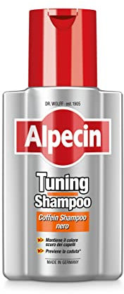 Alpecin Tuning Caffeine Shampoo 200 ml | Trattamento che preserva il colore scuro dei capelli e ne favorisce la naturale crescita, per Uomo