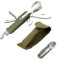Snowtain Couverts Camping 7 en 1 en Acier Inox – Kit Pliable Multifonction avec Étui Ceinture, Ustensiles de Survie pour Randonnée, Pique-nique, Voyage (Vert Militaire)