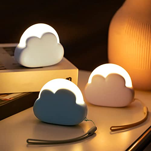 Leikurvo 1 st LED-nattlampa barn nattlampa dimbar nattlampa baby för sovrum, barnrum, babyrum, bärbar USB-uppladdningsbar, present till kvinnor, flickor, vänner – vit