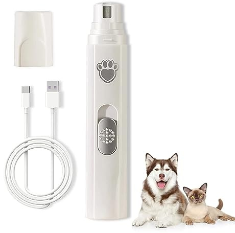 IFaca Lima Unghie Cani,Lima Unghie Cani, Tagliaunghie Elettrico, Tagliaunghie Indolore per Cani e Gatti di Taglia Piccola Media e Grande, 2 velocità