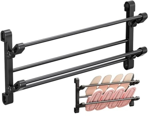 Ymxygz Schuhregal, Wandmontiertes Schuhregal, 2-stufiges Klappbares Schuhregal, Platzsparendes Tür-schuhregal Ohne Bohren, Wandmontierter Schuhhalter