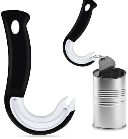 Ouvre-boîte en plastique - Ustensile de cuisine - Ouvre-boîtes J - Crochet en forme de J - Ouvre-bocal - Ouvre-boîte - Ouvre-boîte - Ouverture facile - Anneau de traction