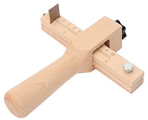 Cortador de Correa de Cuero Ajustable con 5 Cuchillas, Herramienta de Corte Manual del Cinturón de Tiras Artesanales con de Madera Ajustable, Hecho de Material de Madera, Vida