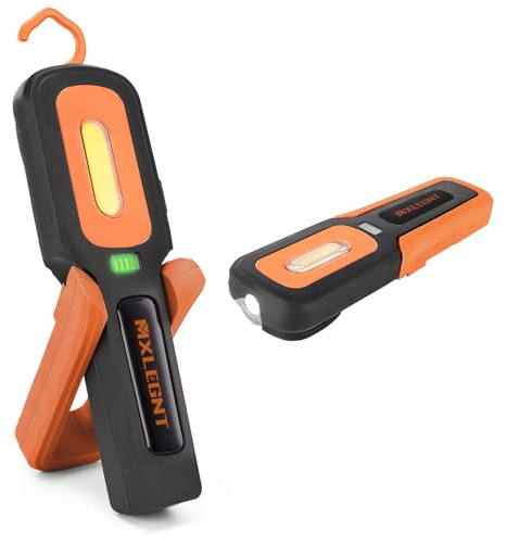MXLEGNT Lampada di lavoro/ispezione: torcia da lavoro LED magnetica ricaricabile da 20W, luminosa, con batteria da 4500 mAh - 800 lumen - perfetta per meccanico auto, officina