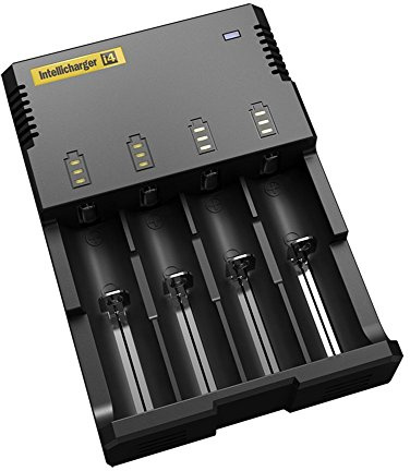 Nitecore Intellicharger New I4 V2 Universal 4 Channel Li-Ion Ni-Cd Ni-MH Smart Charger, Black