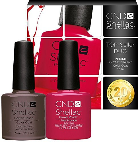 CND Shellac UV/LED Power Polish, Rubble/Rose Brocade 7.3 ml - Pack of 2