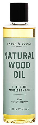 CARON & DOUCET - Natural Wood Conditioning Oil - 100% Plant Based Wood Conditioning and Polishing Oil - Orange Scented - Suitable for Natural Furniture (8oz)