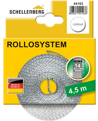 Schellenberg 44103 Roller Shutter Strap, 14mm/4.5m, White