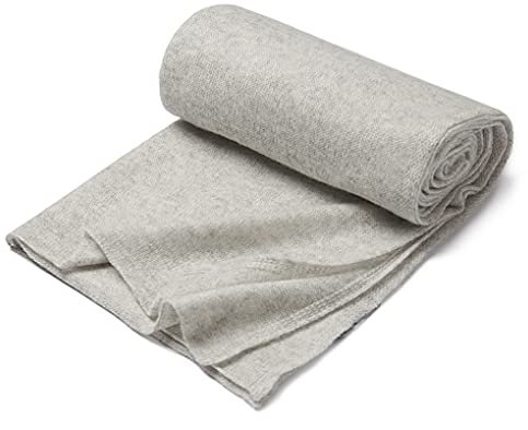 Prettystern 100% Kaschmir 200cm XL großer Damen-Schal Kaschmirschal Cashmere Scarf Winter Stola - Silbergrau