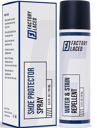 FACTORY LACED Water & Stain Repellent for Shoes 6.5oz Spray - Waterproof Spray to Protect: White Sneakers, Suede, Leather, Mesh, Canvas and More!